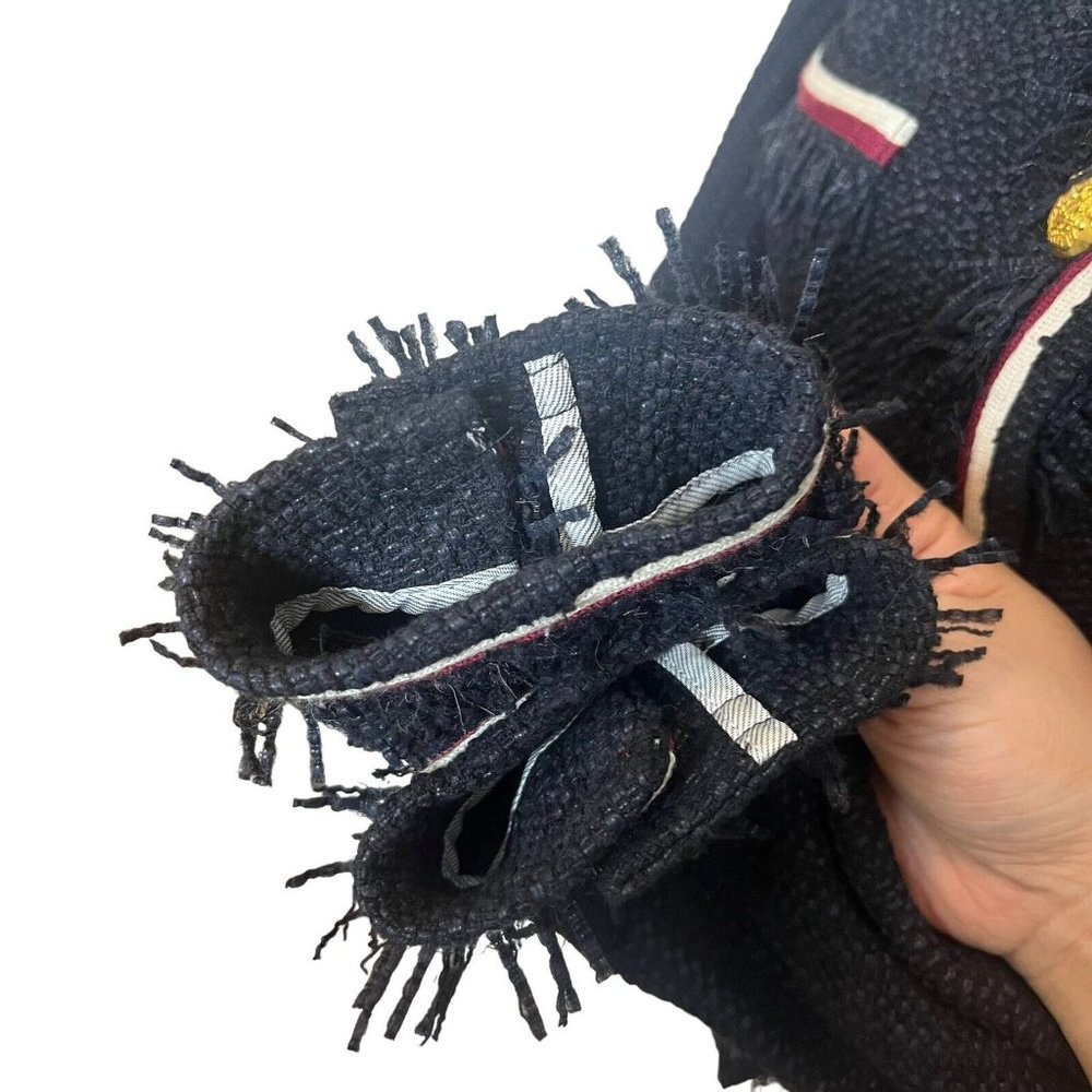 Veronica Beard Eclipse Fringe Trim Jacket Black Tweed Blazer Women’s Size 4 - Picture 9 of 15